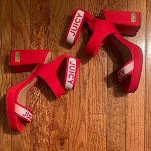 Juicy Couture Bold Red Platform Sandals
